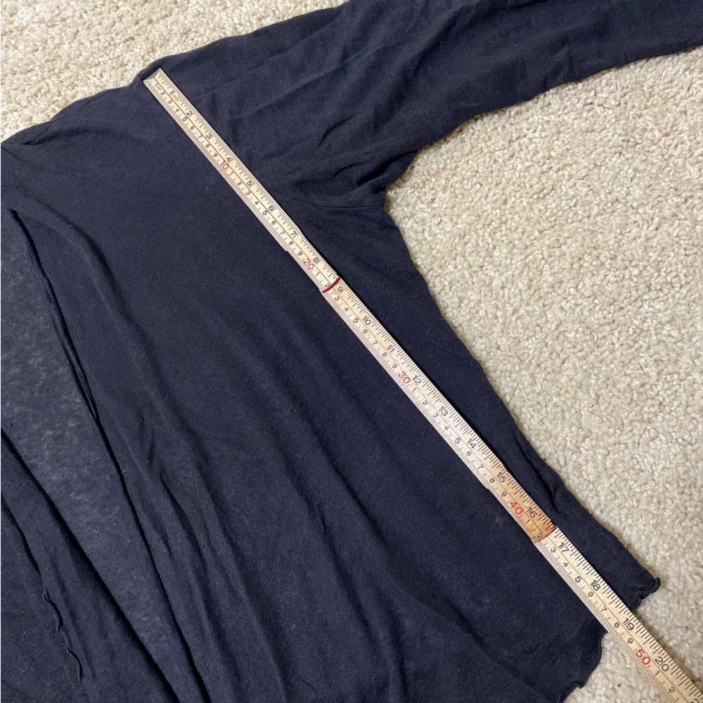 Cut Loose Linen Cropped Open Front Black Cardigan Size XLarge Layering Lagenlook - Picture 5 of 8